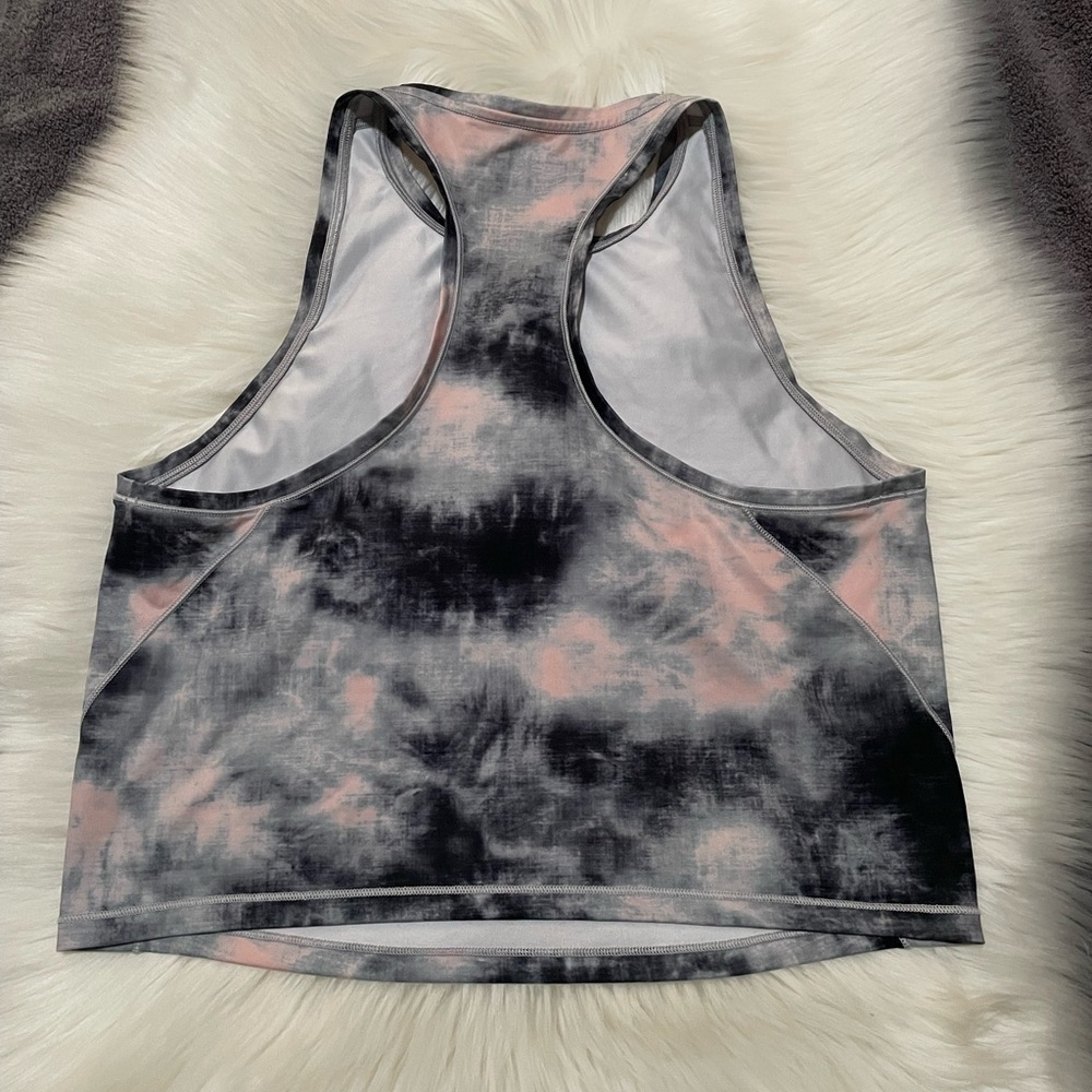 Athleta High Neck Racerback Athletic Tank Top Cotton Candy Swirl